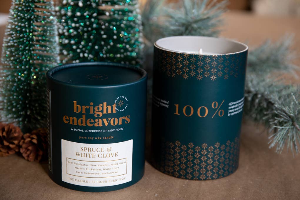 Spruce & White Clove Candle: 11oz Glass