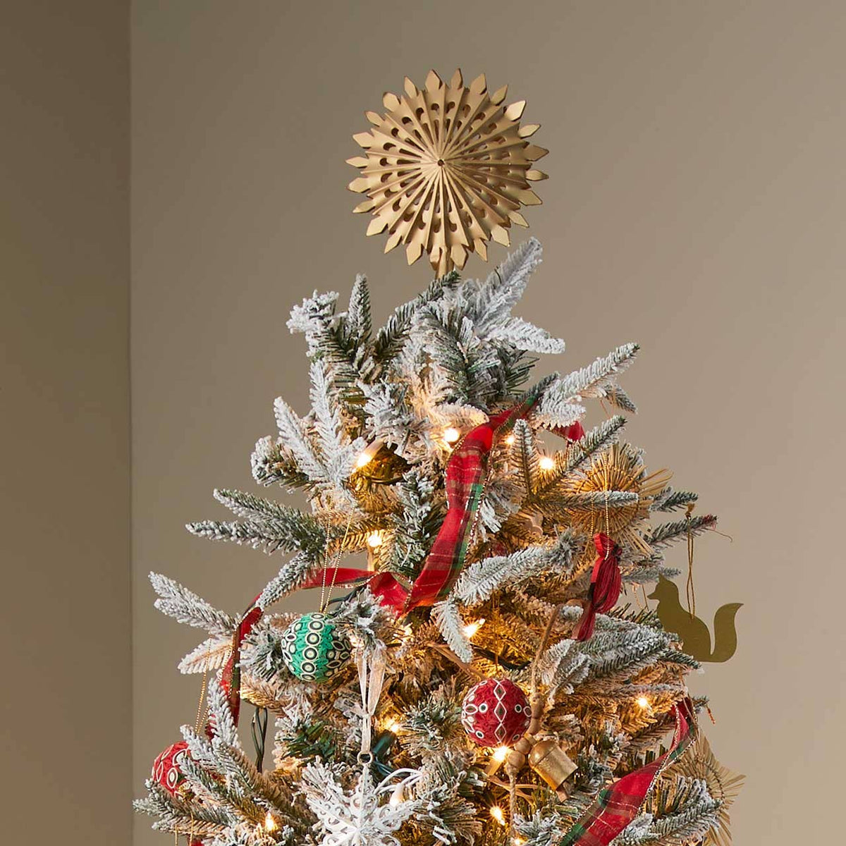Satin Brass Snowstar Tree Topper