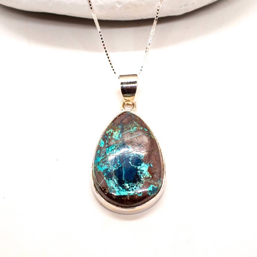 Sterling Silver Azurite Necklace