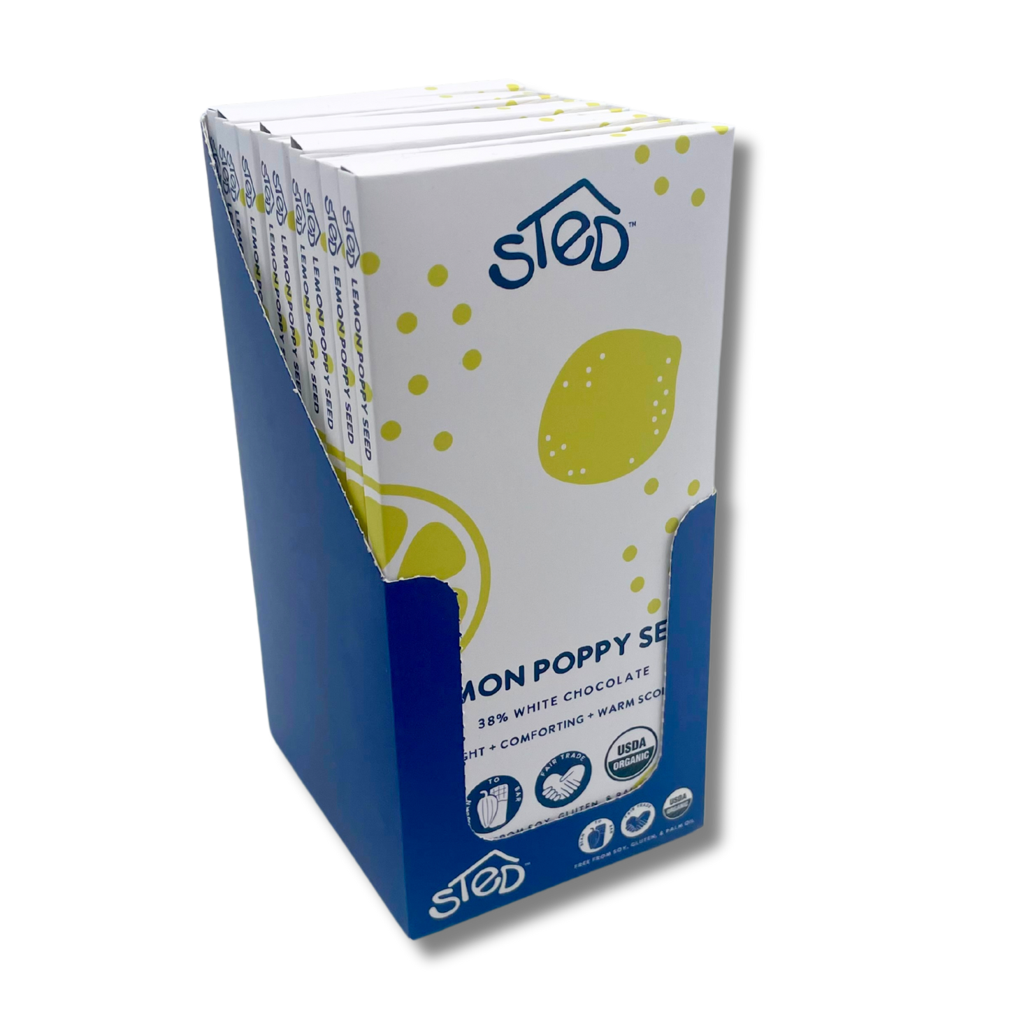 Lemon Poppy White Chocolate Bar