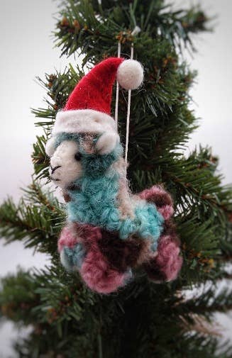 Felt Christmas Llama Ornament