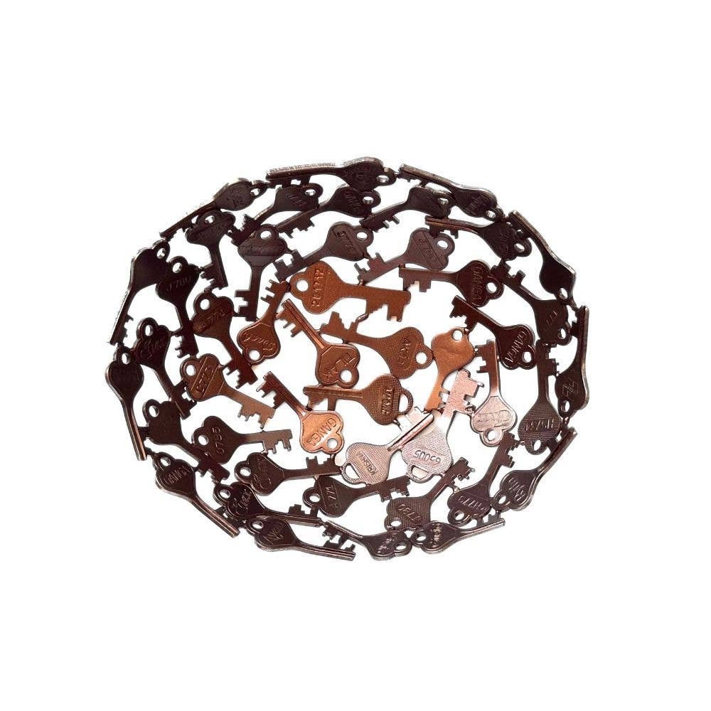 Oval Iron Key Bowl - Antique Copper Finish