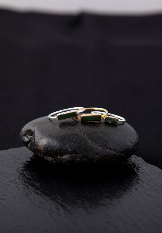 Sterling Silver Tourmaline Slice Ring