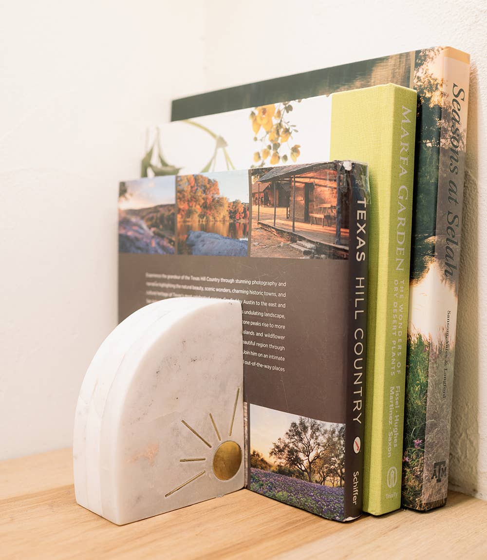 Indukala Sun and Moon Marble Bookends