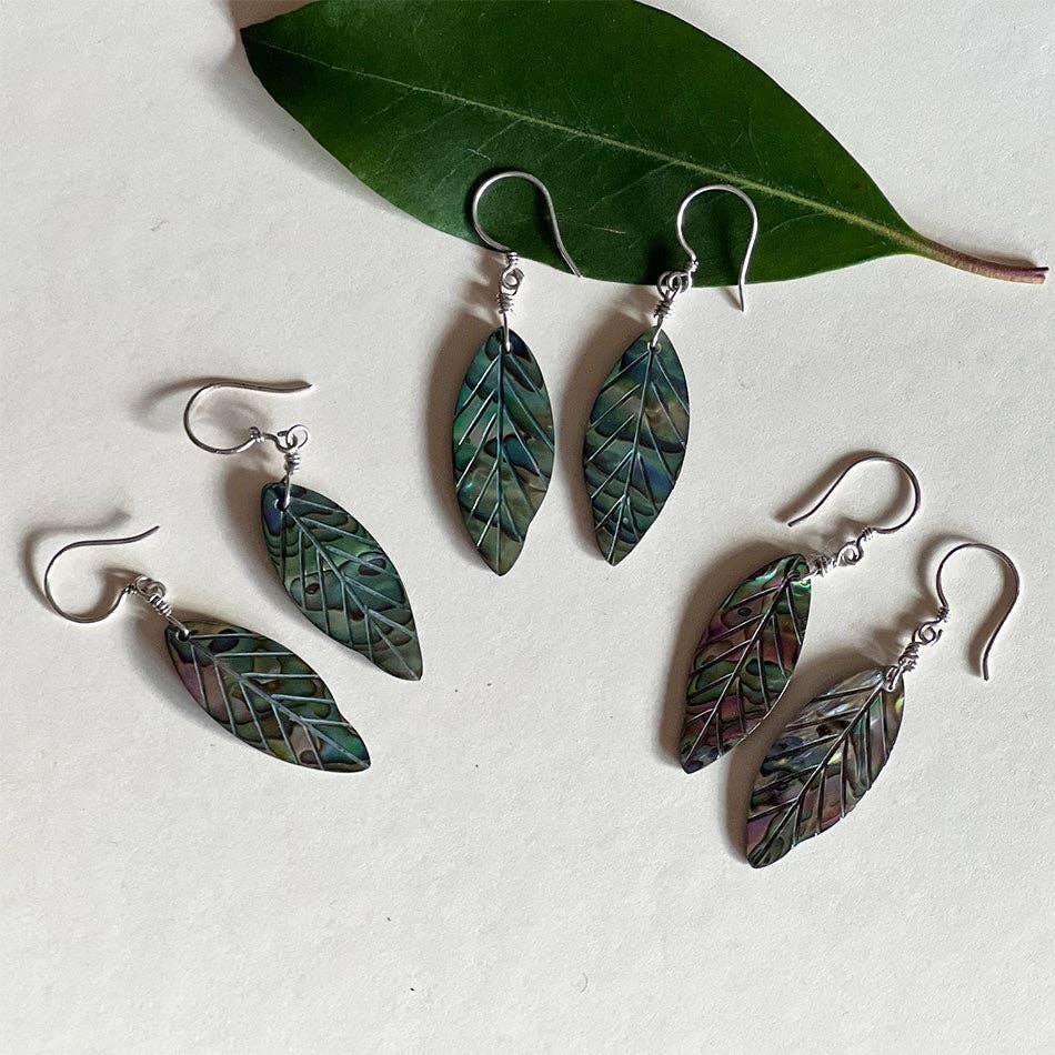 Abalone New Leaf Earrings - Sterling Silver