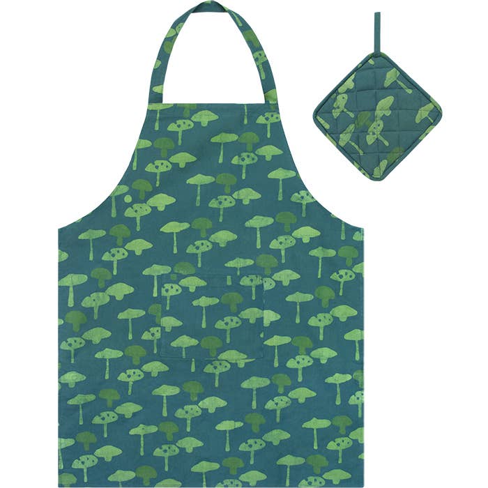 Apron Reversible: Mushroom Green-Organic