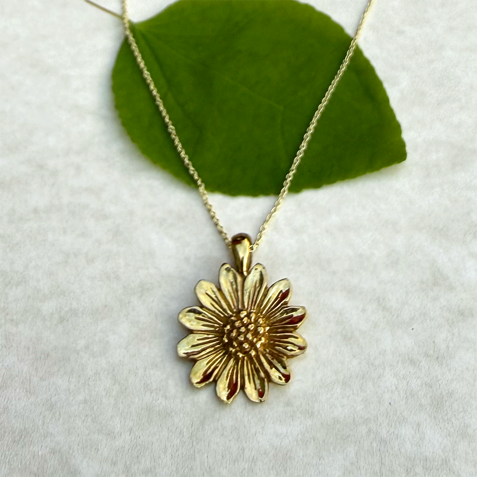 Eternal Sunflower Necklace - Brass