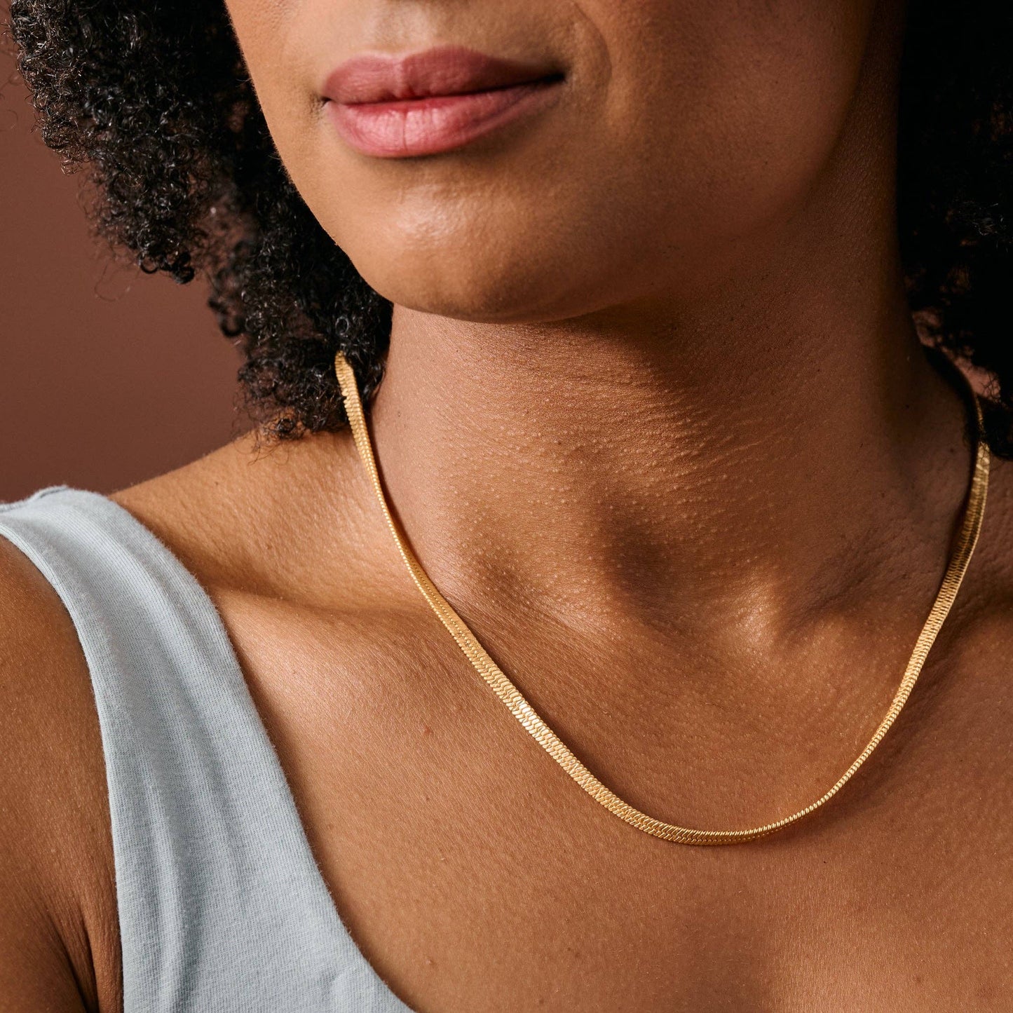Zara Gold Tone Snake Necklace