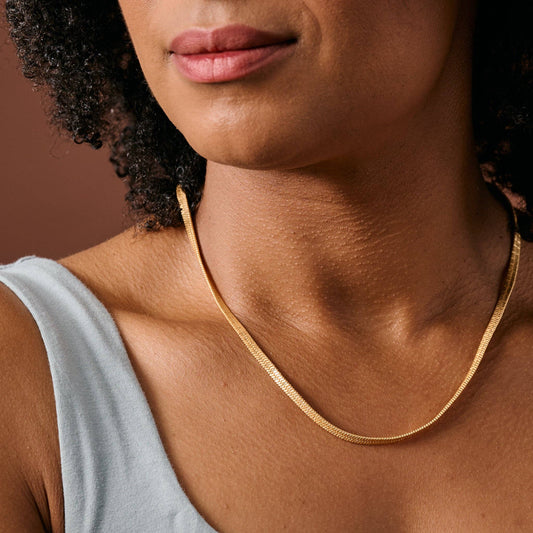 Zara Gold Tone Snake Necklace