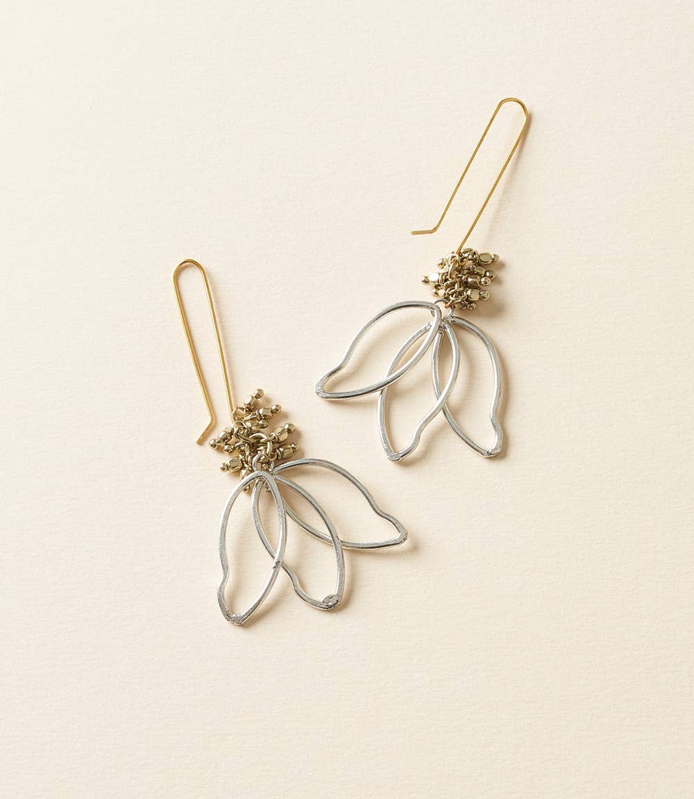 Kairavini Lotus Petal Drop Earrings