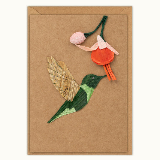 Husk & Heart - Bird with Flower Card