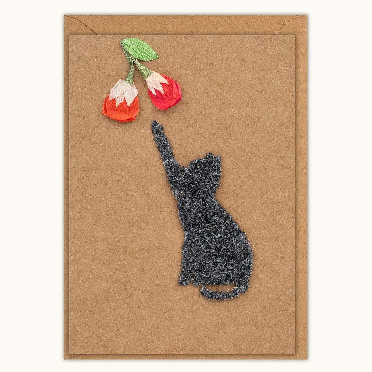 Husk & Heart - Cat with Flowers Card