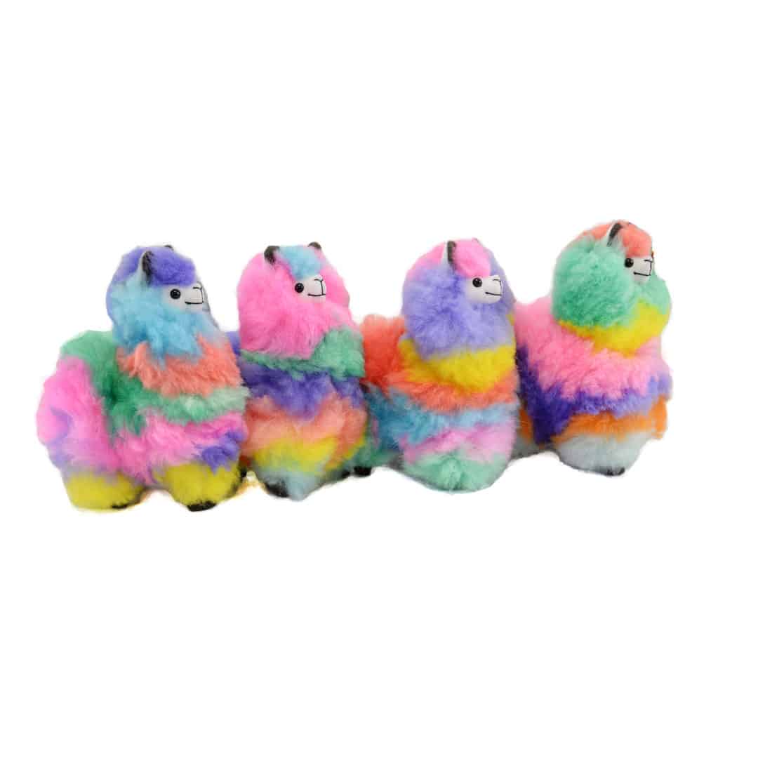 Alpaca Fur Plush 7'' Llama - Rainbow
