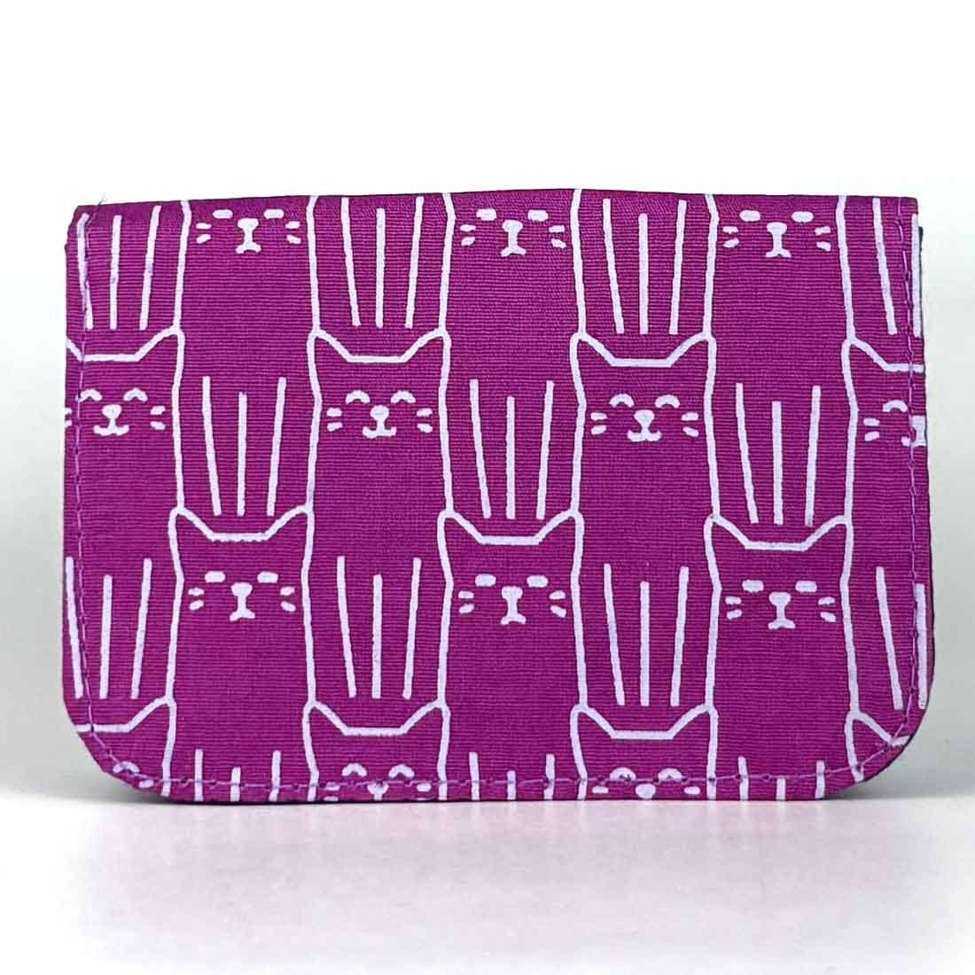 Cotton Canvas Cardholders - Cat Prints