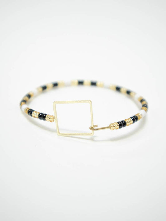 Foursided Beaded Bracelet Gold