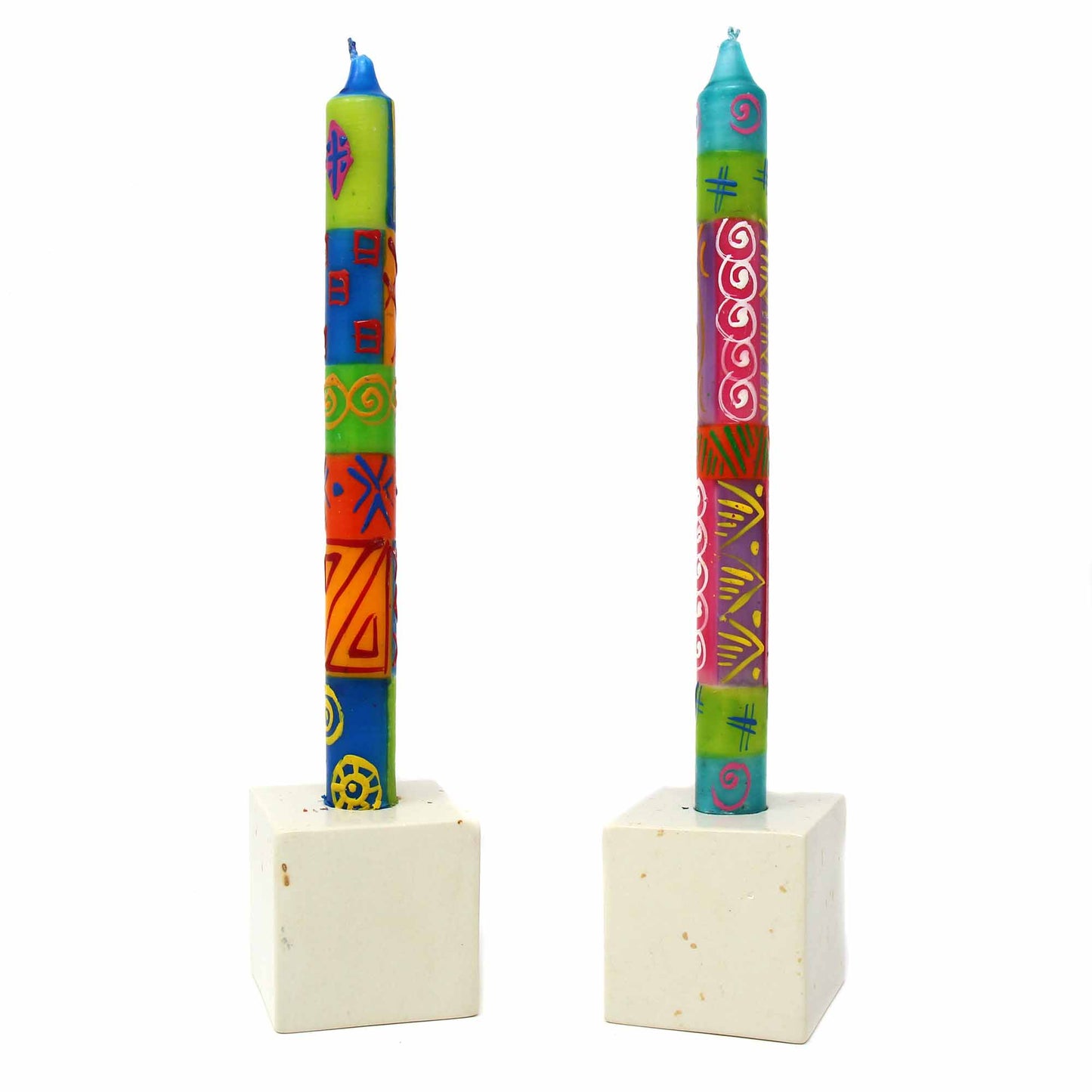Hand Painted Dinner Candle  Pair - Shahida Design
