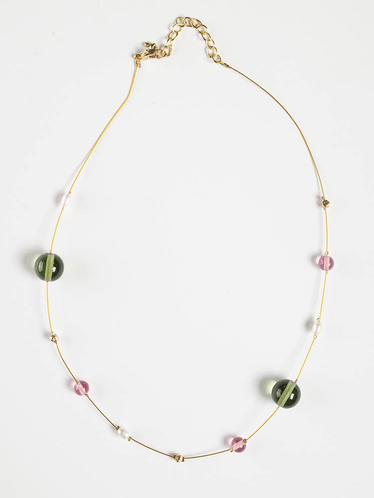 Laurel Beaded Necklace Gold