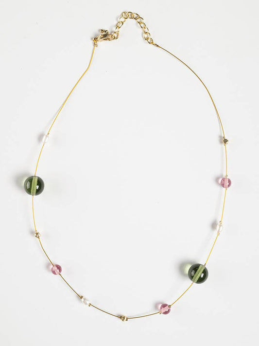 Laurel Beaded Necklace Gold