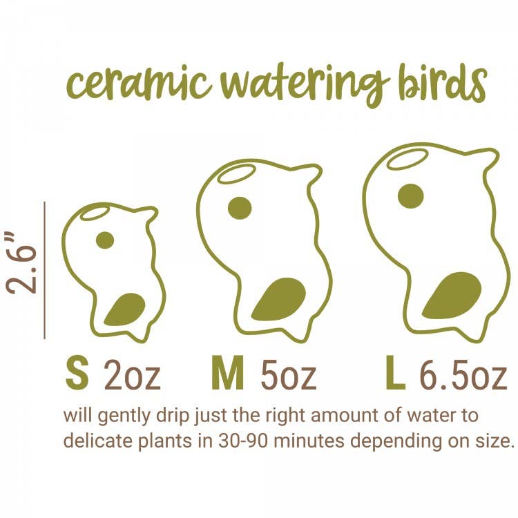 Marble Glazed Ceramic Plant Dripper - Bird
