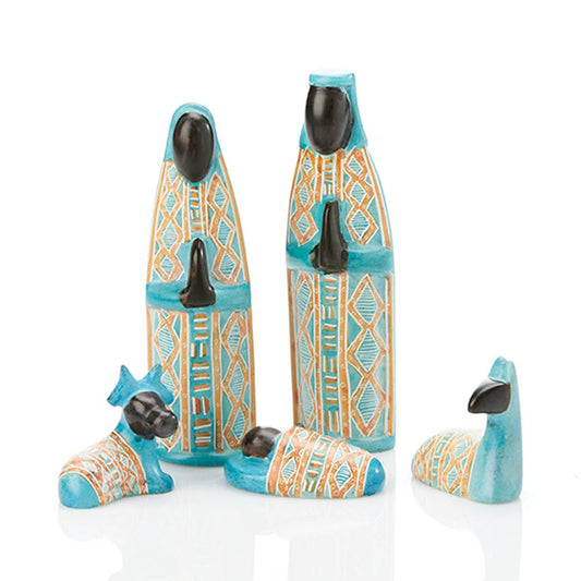 Kitenge Soapstone Christmas Nativity Set