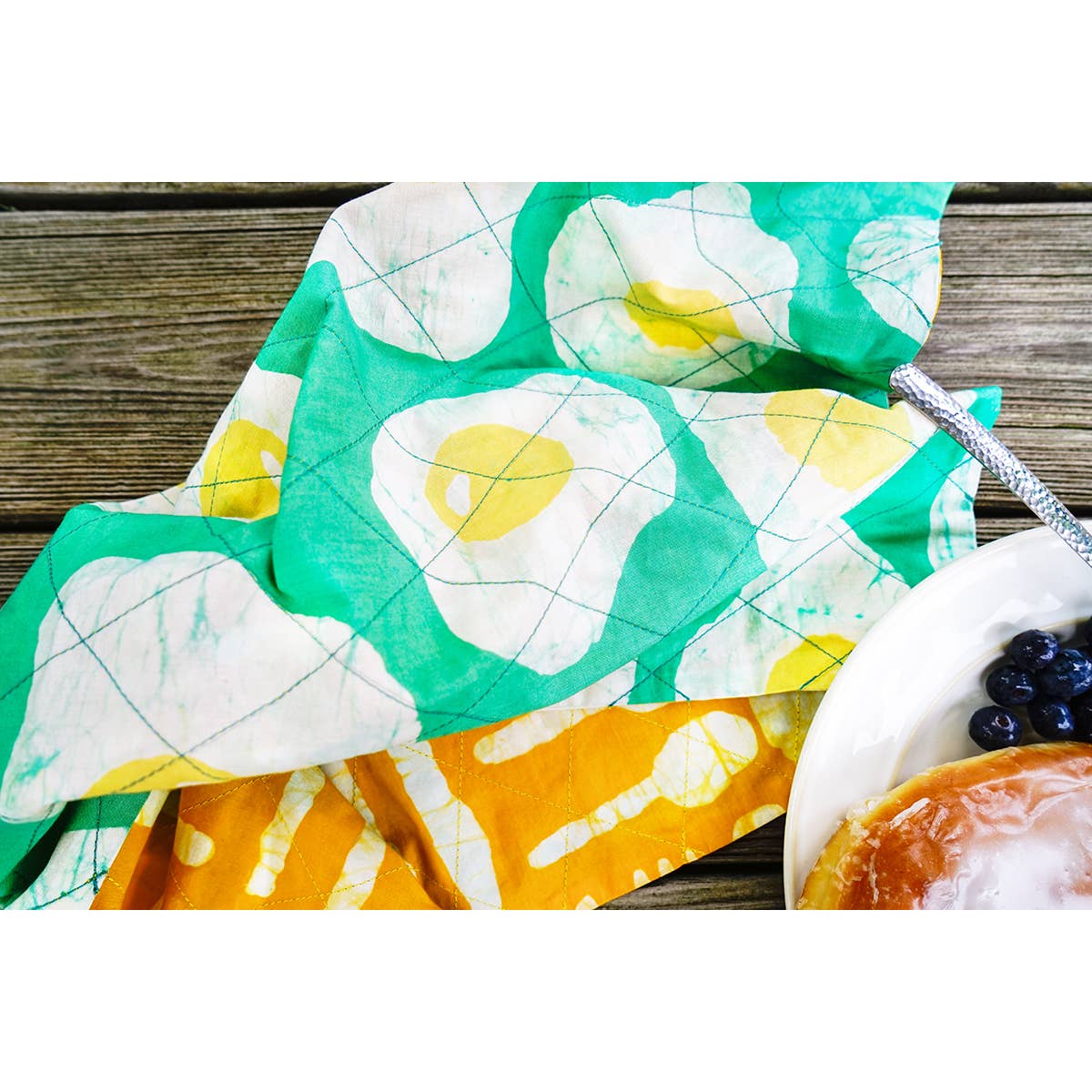 Tea Towels: Eggs - Gold-Organic