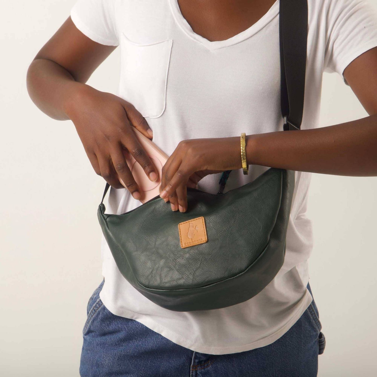 Round Mini Shoulder Bag – Vegan Leather, Assorted Colors