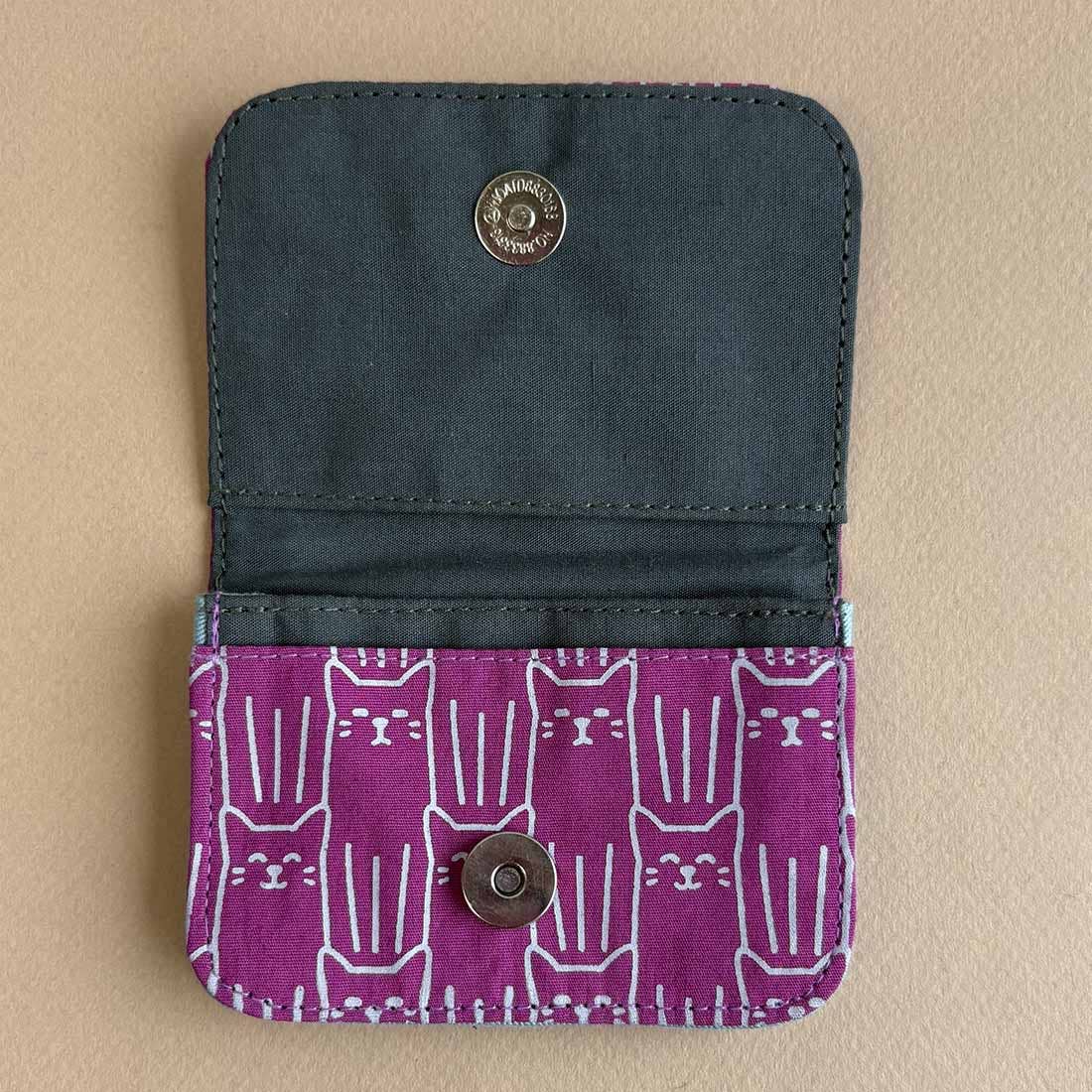 Cotton Canvas Cardholders - Cat Prints