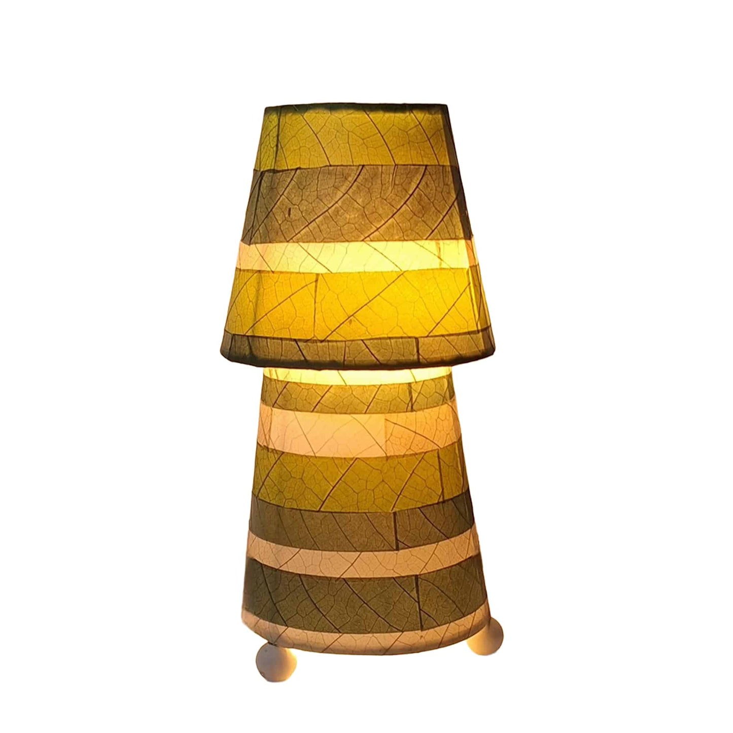 Striped Tapered Table Lamp - Green