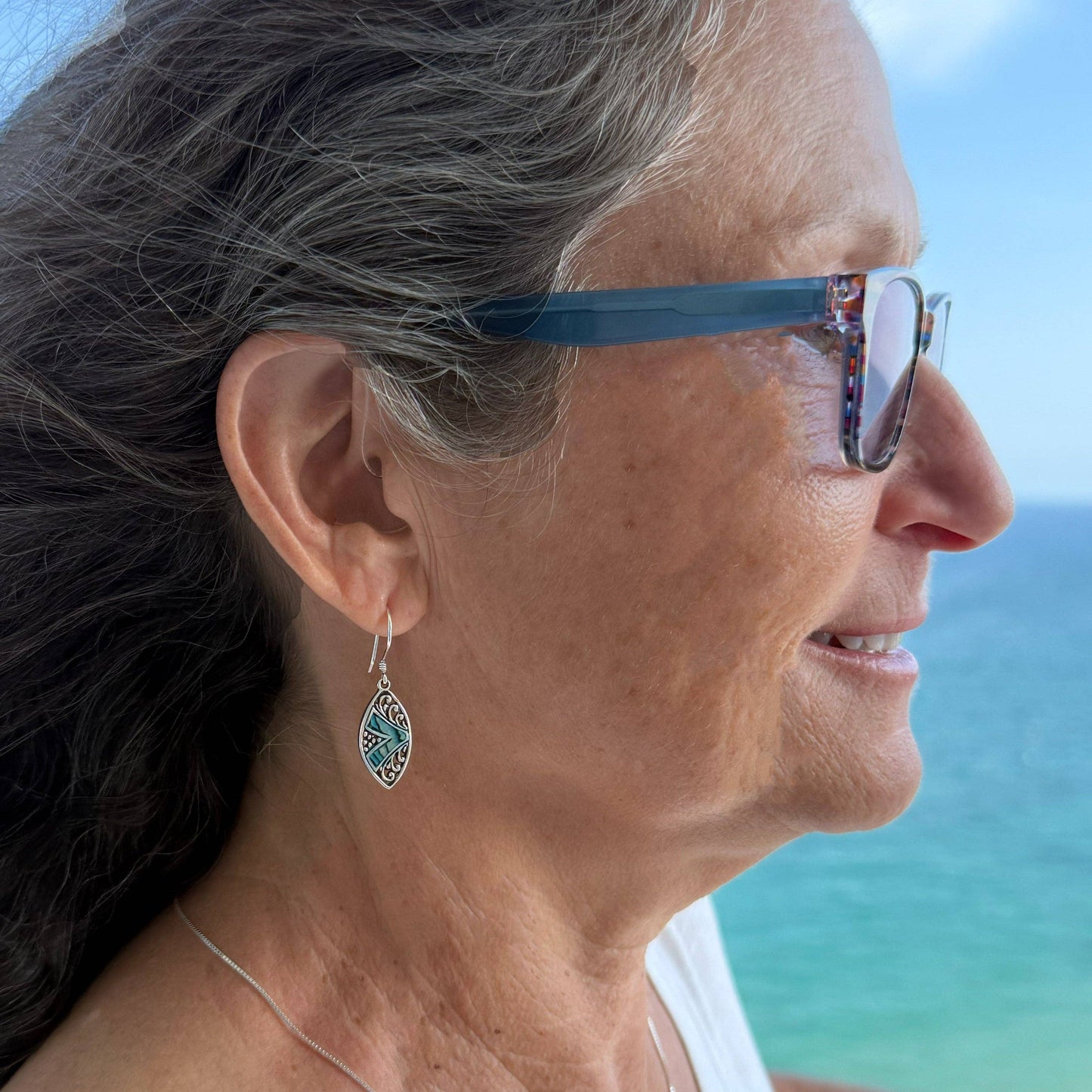 Seaside Abalone Earrings - Sterling Silver