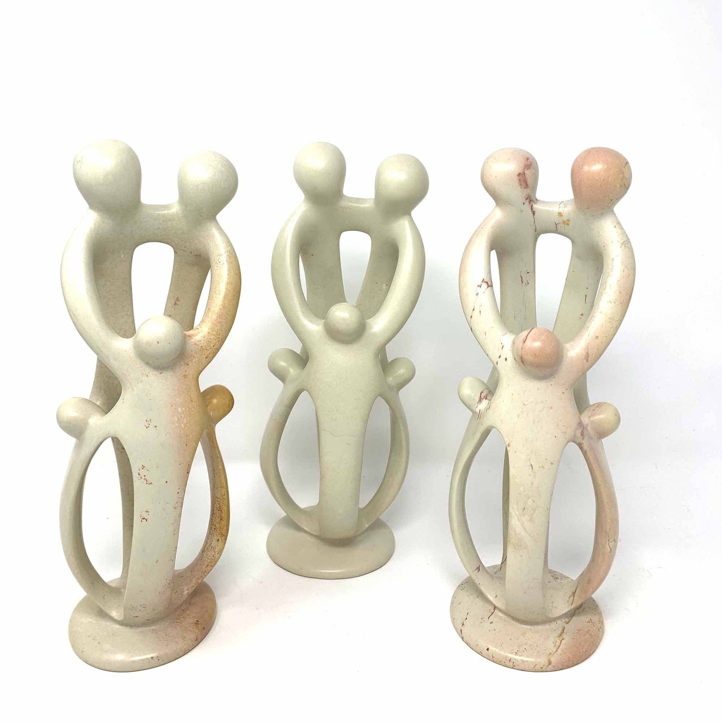 Natural Soapstone Family Sculpture - 5-Person, 8''