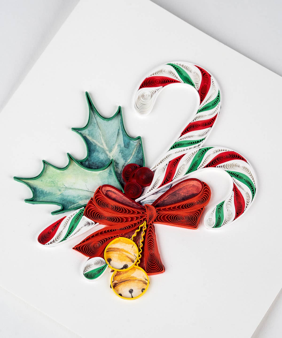 Quilled Candy Canes Christmas Card