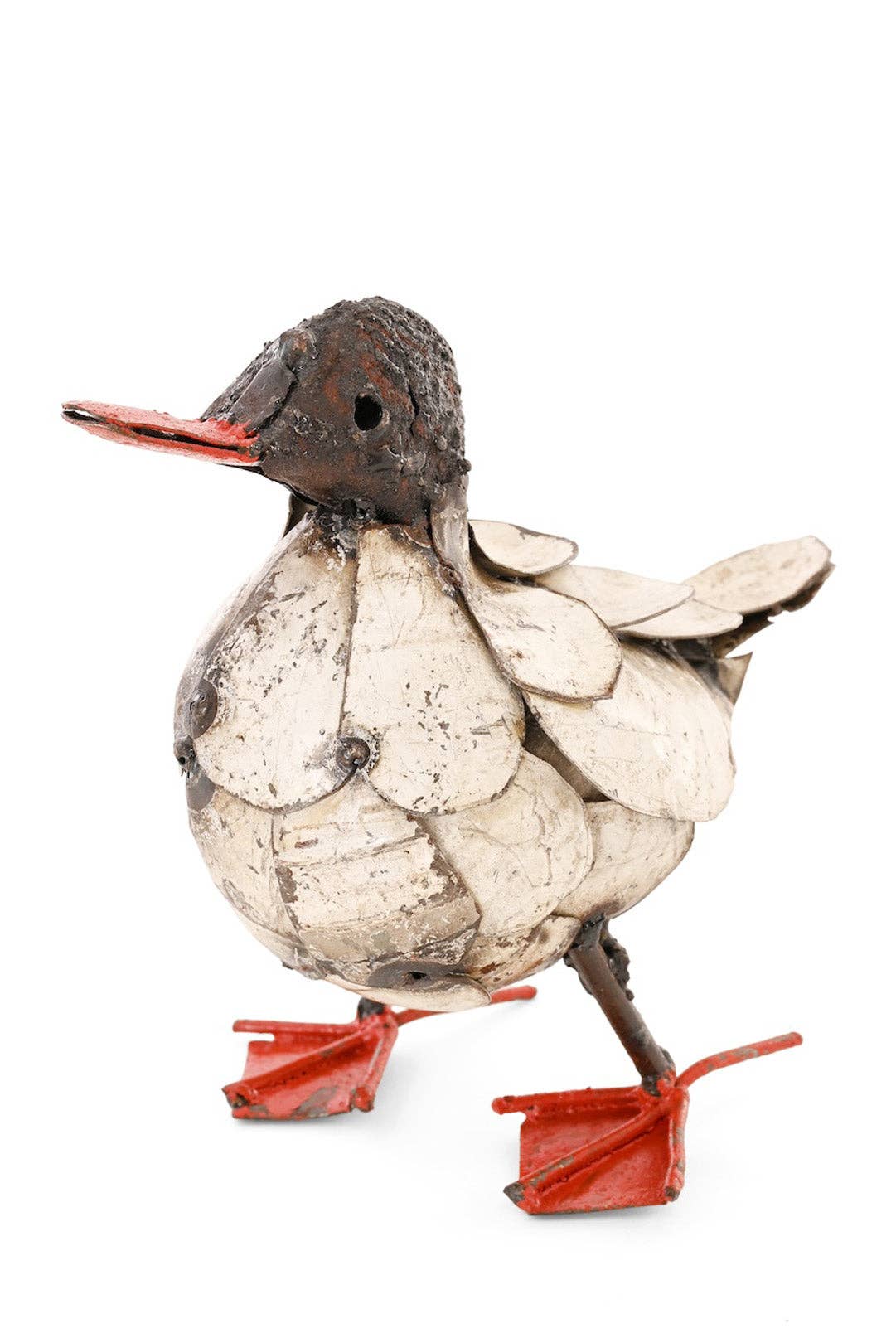 Small Fluffy Duck Recycled Metal Sculpture