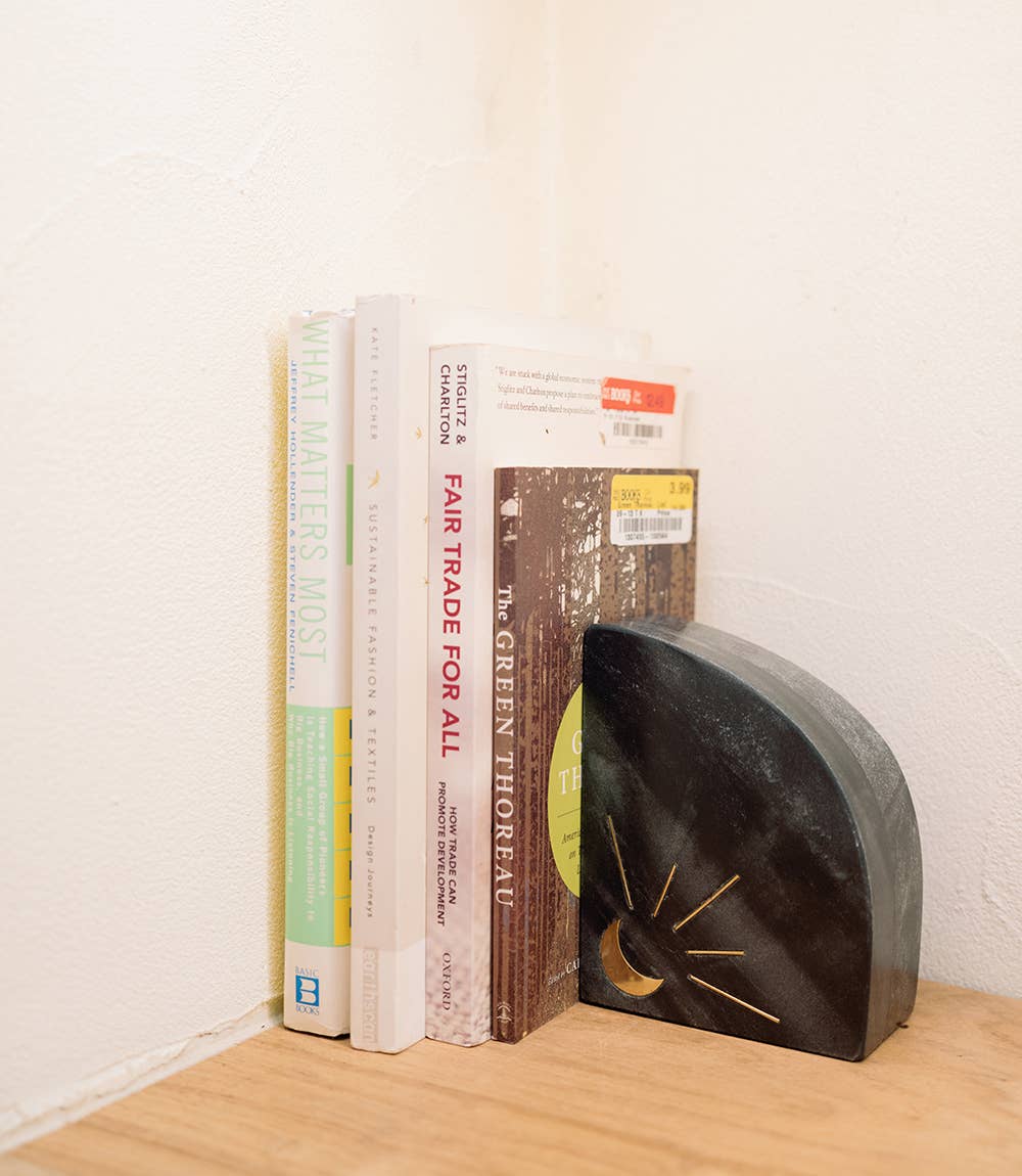 Indukala Sun and Moon Marble Bookends