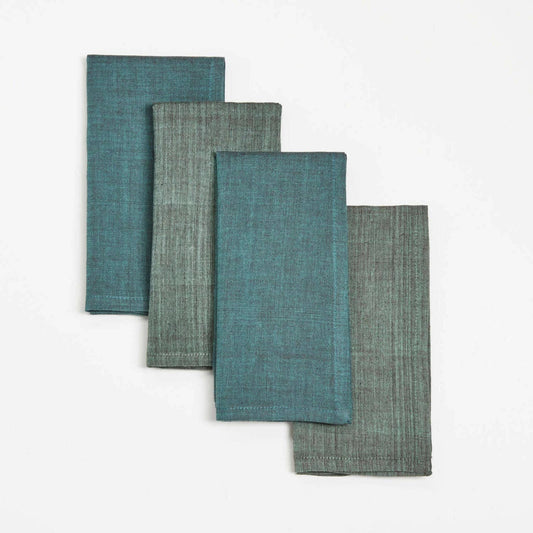 Handwoven Cotton Napkin Set (4) - Metallic