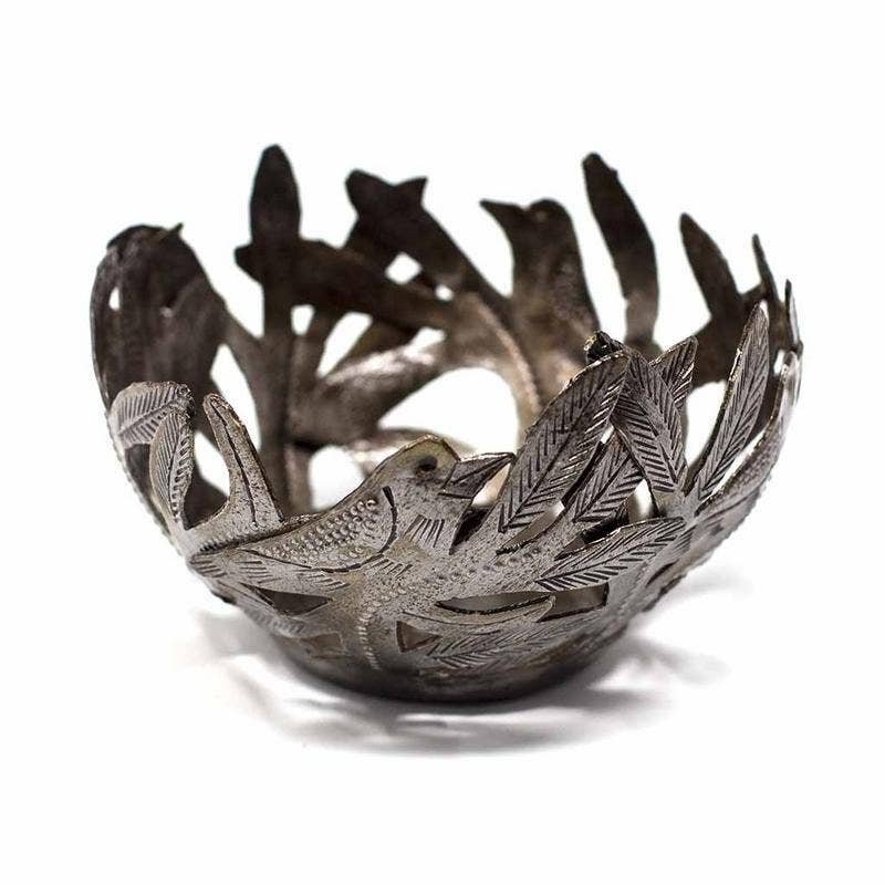 Cut Metal Bird Bowl