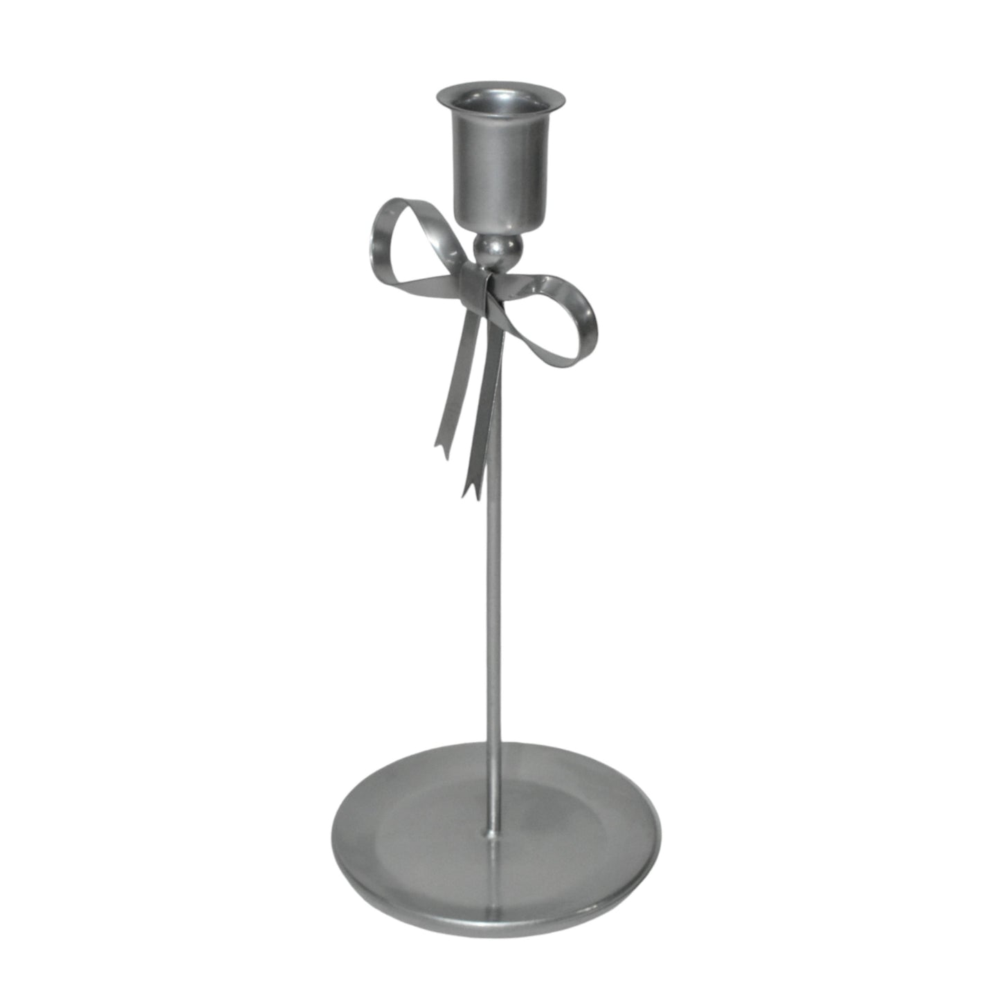 Silver Bow Candleholder