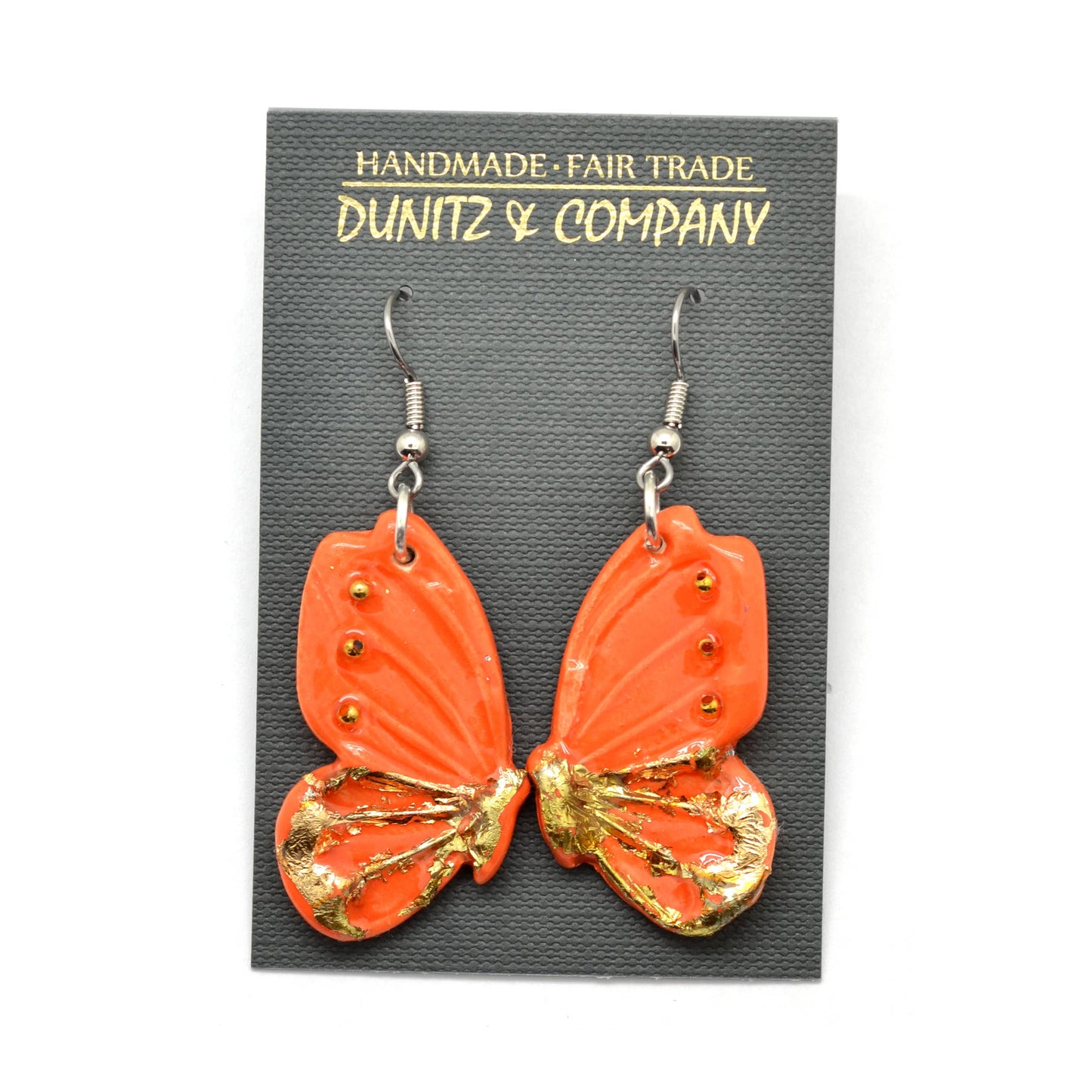 Ceramic Butterfly Wing Dangle Earrings - Assorted