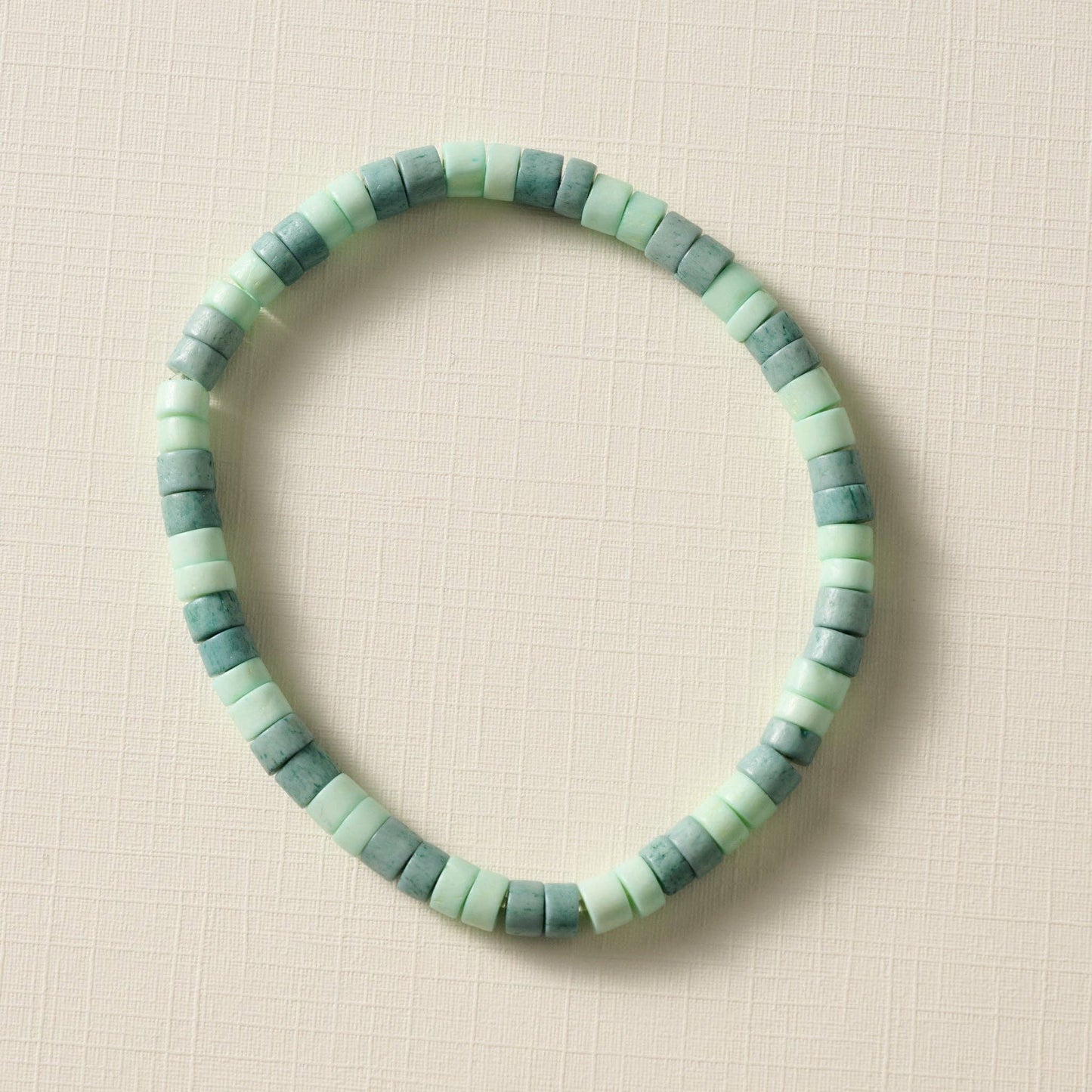 Dara Bone Bead Bracelet - Light+Dark Green