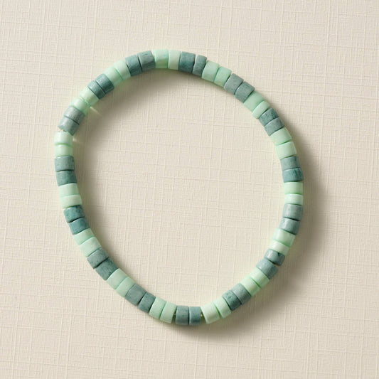 Dara Bone Bead Bracelet - Light+Dark Green