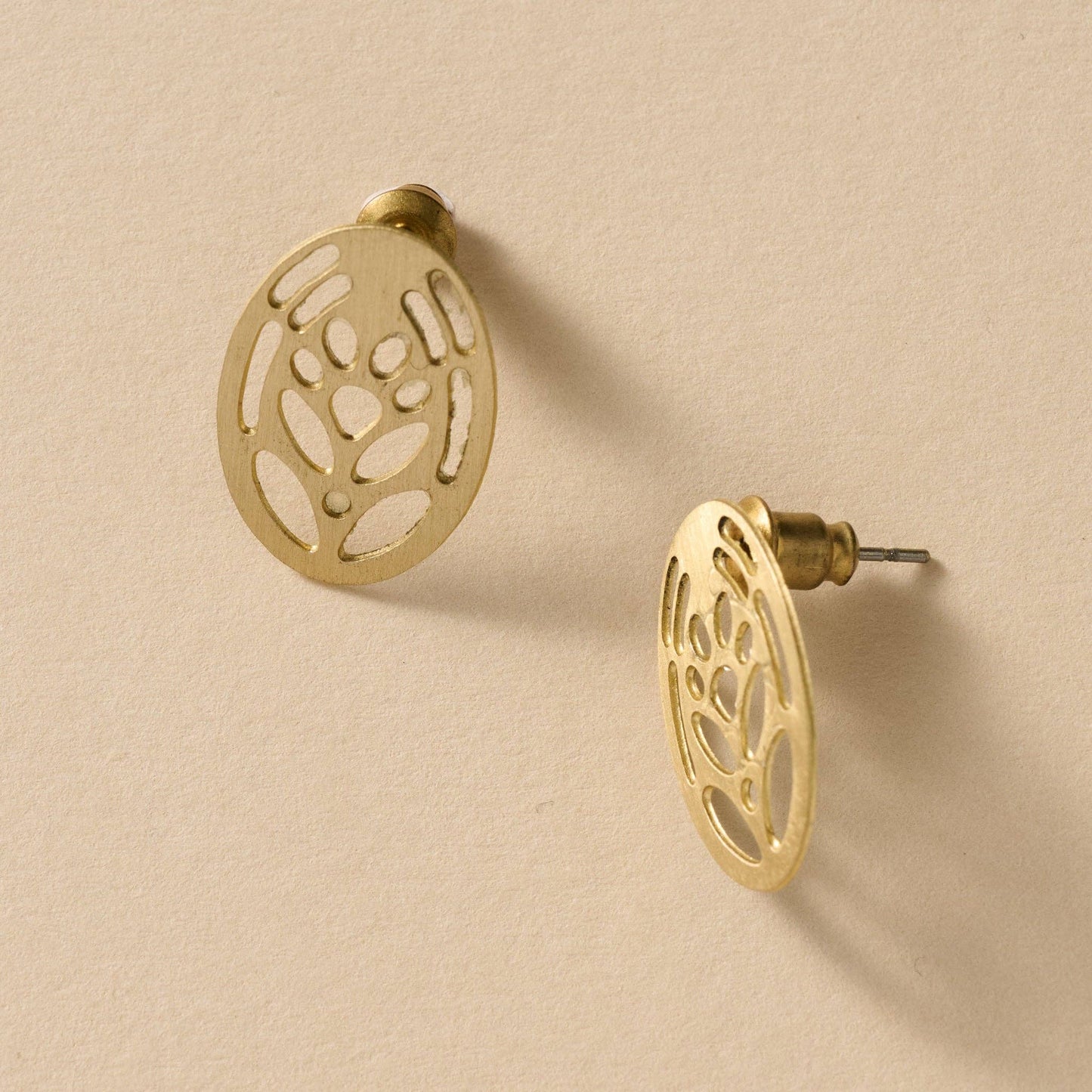 Jana Punched Brass Post Earrings