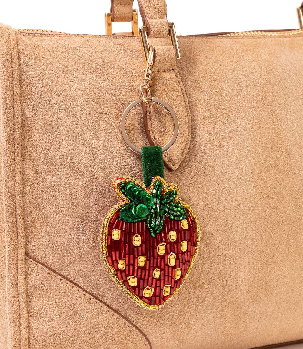 Raksha Strawberry Bag Charm Keychain