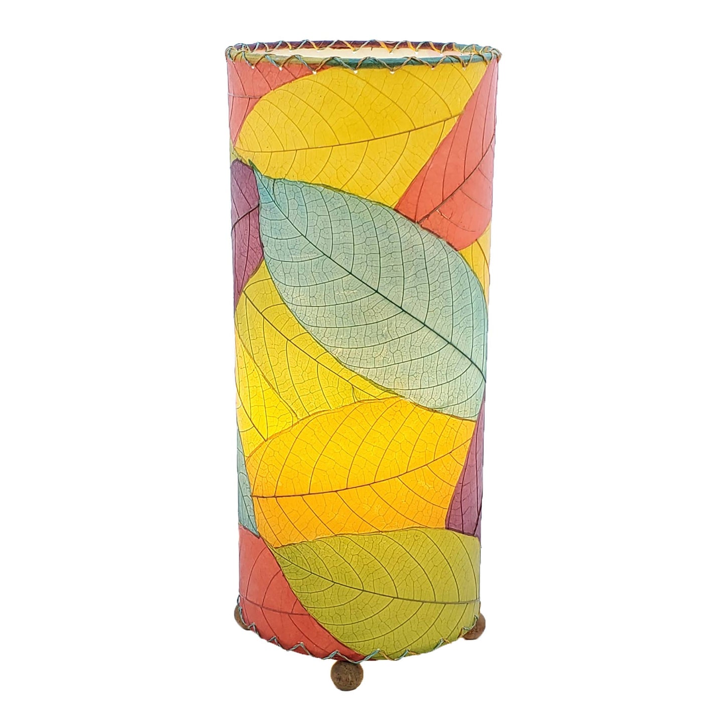 Cocoa Leaf Cylinder Table Lamp - Multi