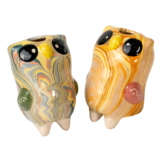Marble Glazed Ceramic Plant Dripper - Owl
