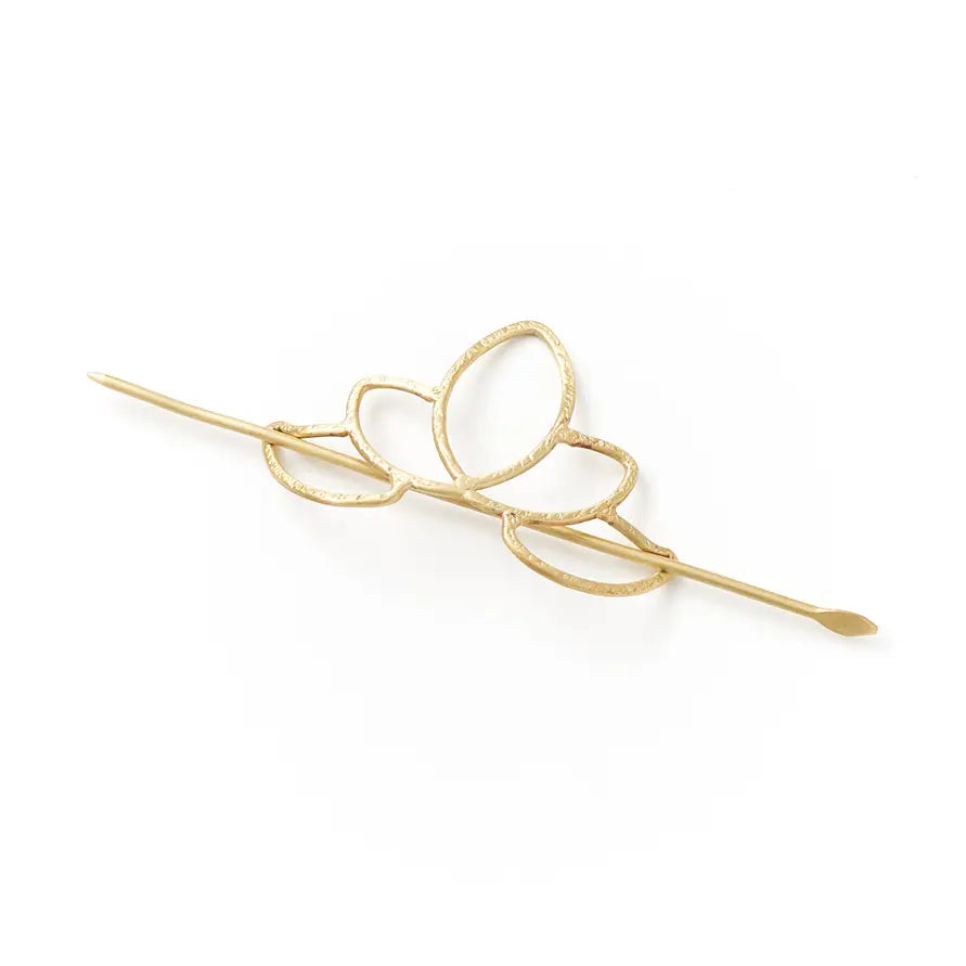 Kairavini Lotus Hair Slide - Gold
