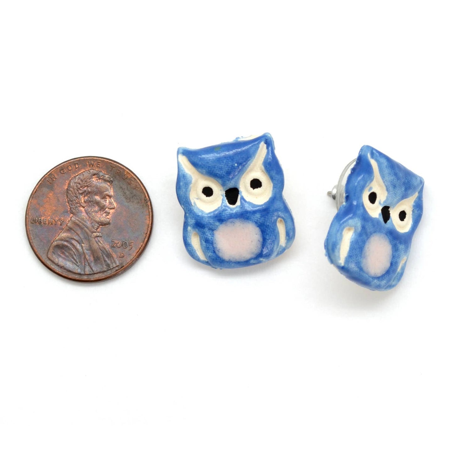 Ceramic Owl Stud Earrings - Assorted