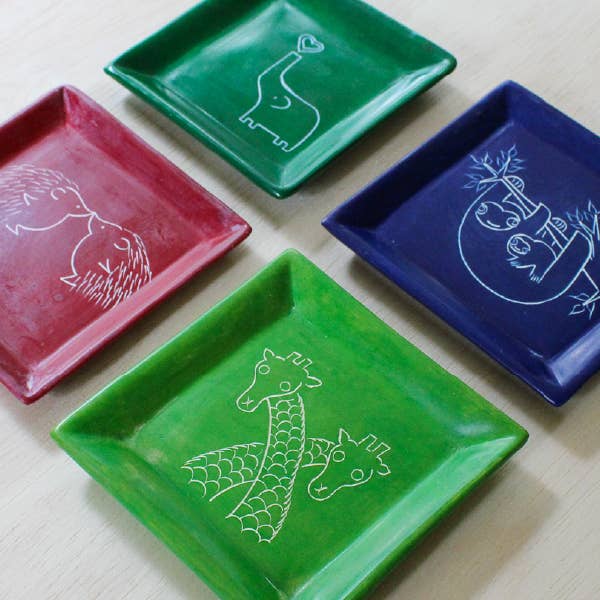 Stone Square Animal Dish