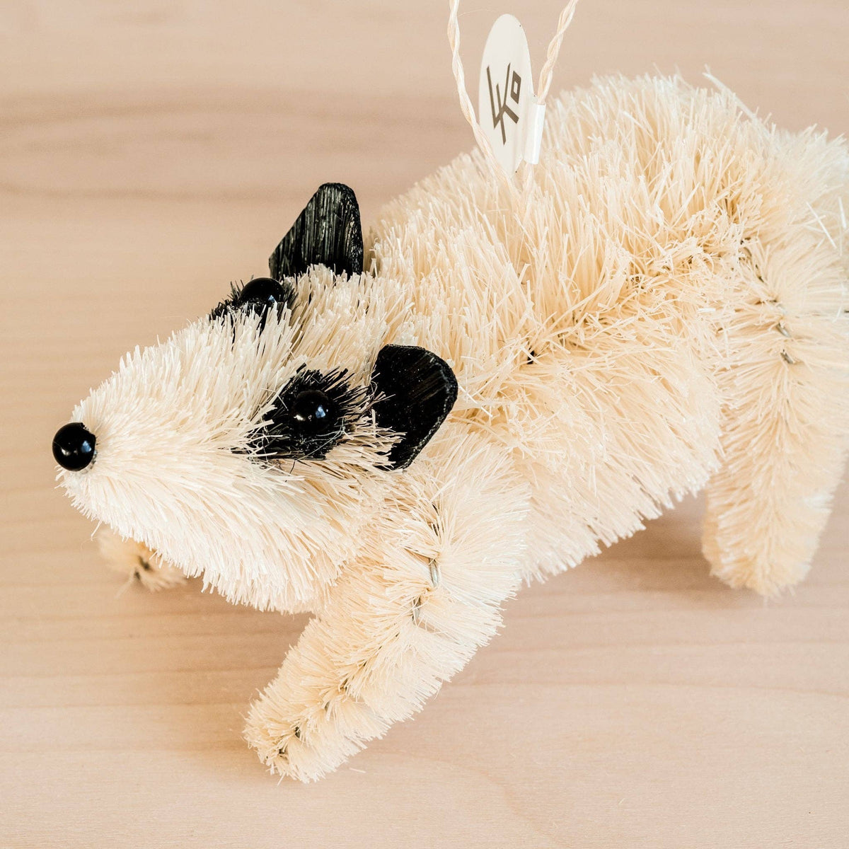 Raccoon Abaca Fiber Ornament - Black