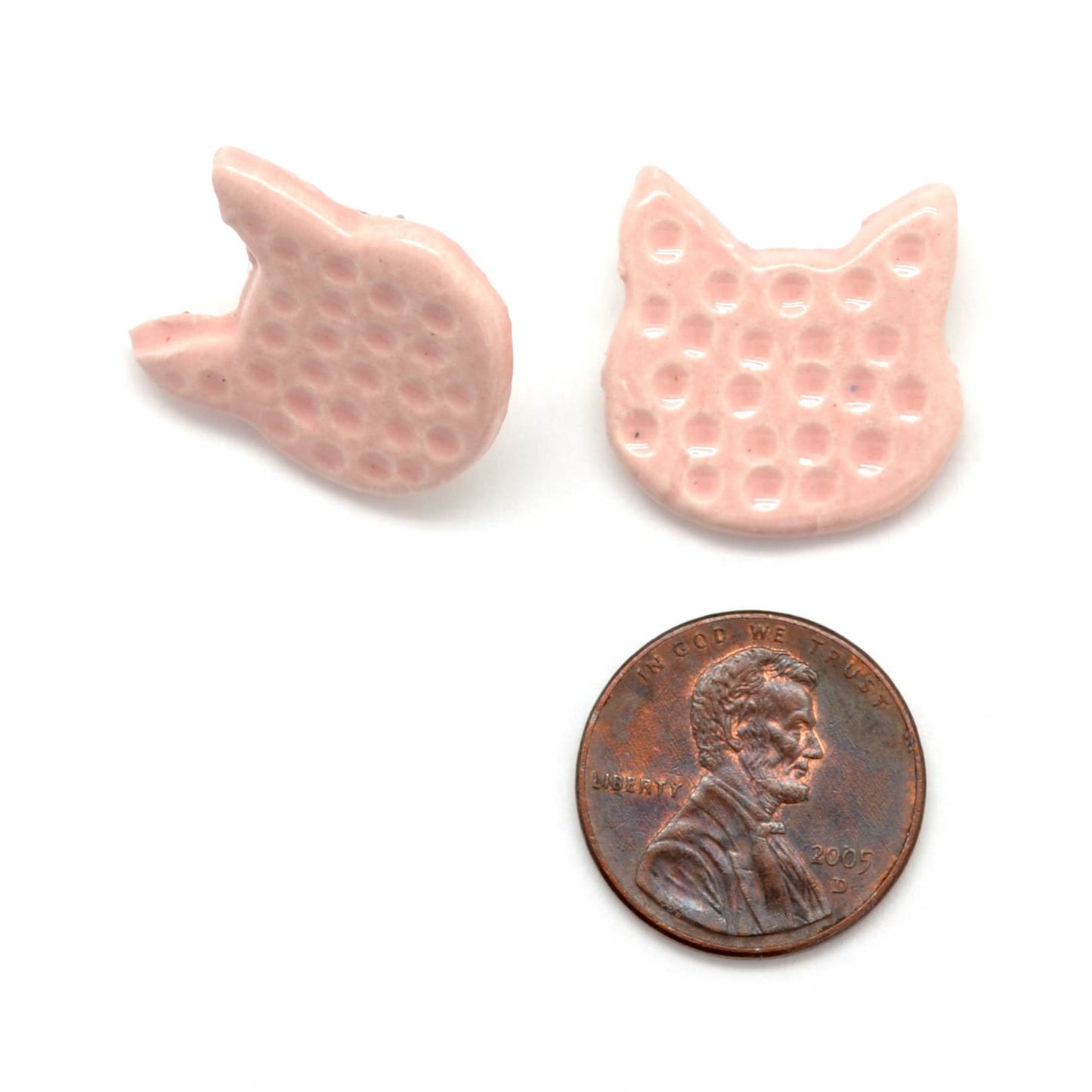 Colorful Ceramic Cat Stud Earrings - Assorted