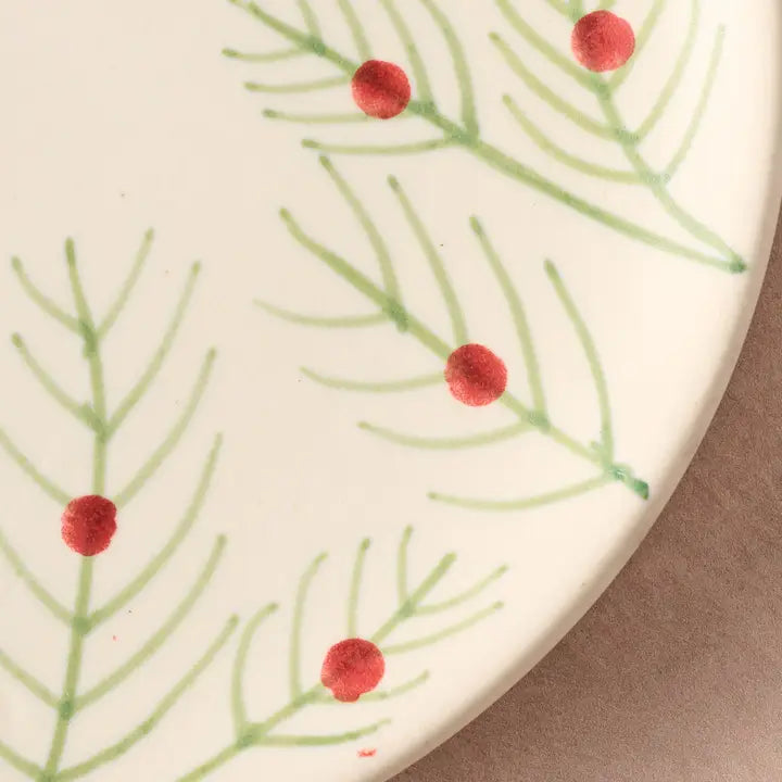 Sardee Holly Ceramic Appetizer Plate