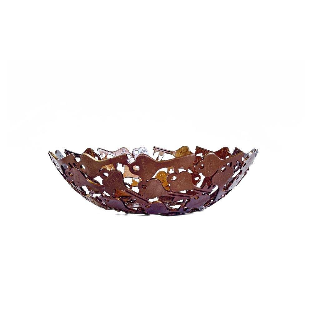 Oval Iron Key Bowl - Antique Copper Finish